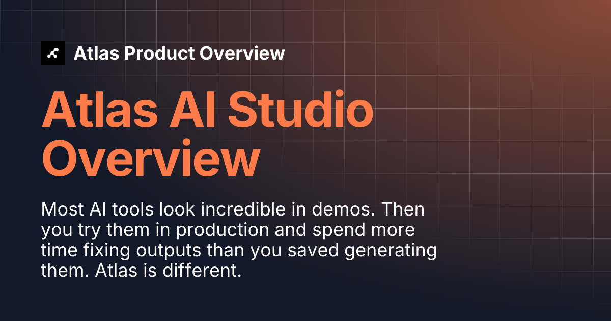 Atlas AI Studio Overview | Atlas Product Overview